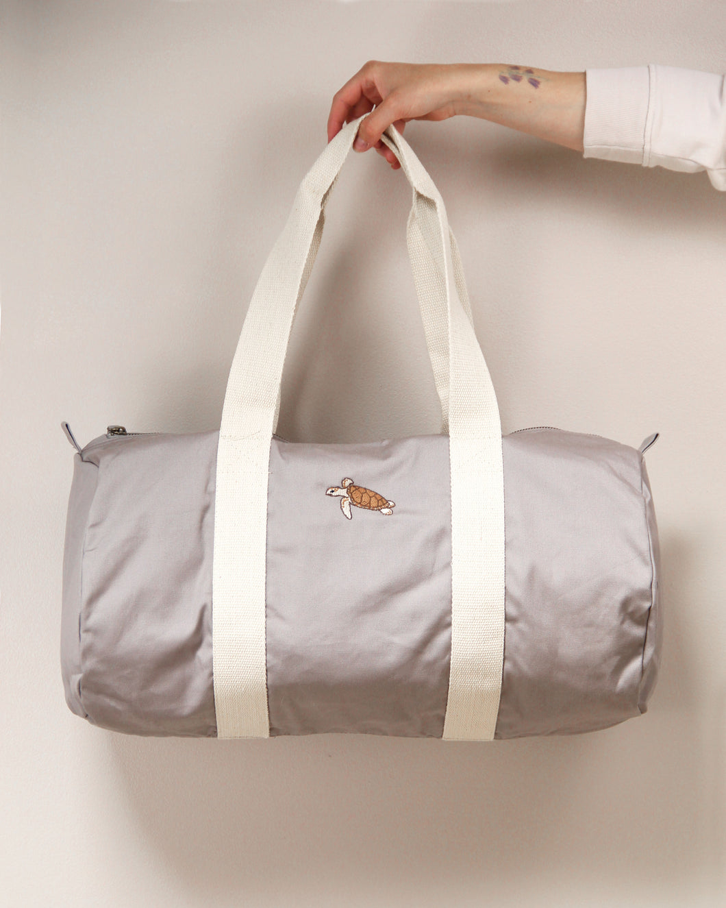 Sea Turtle Barrel Bag - Grey