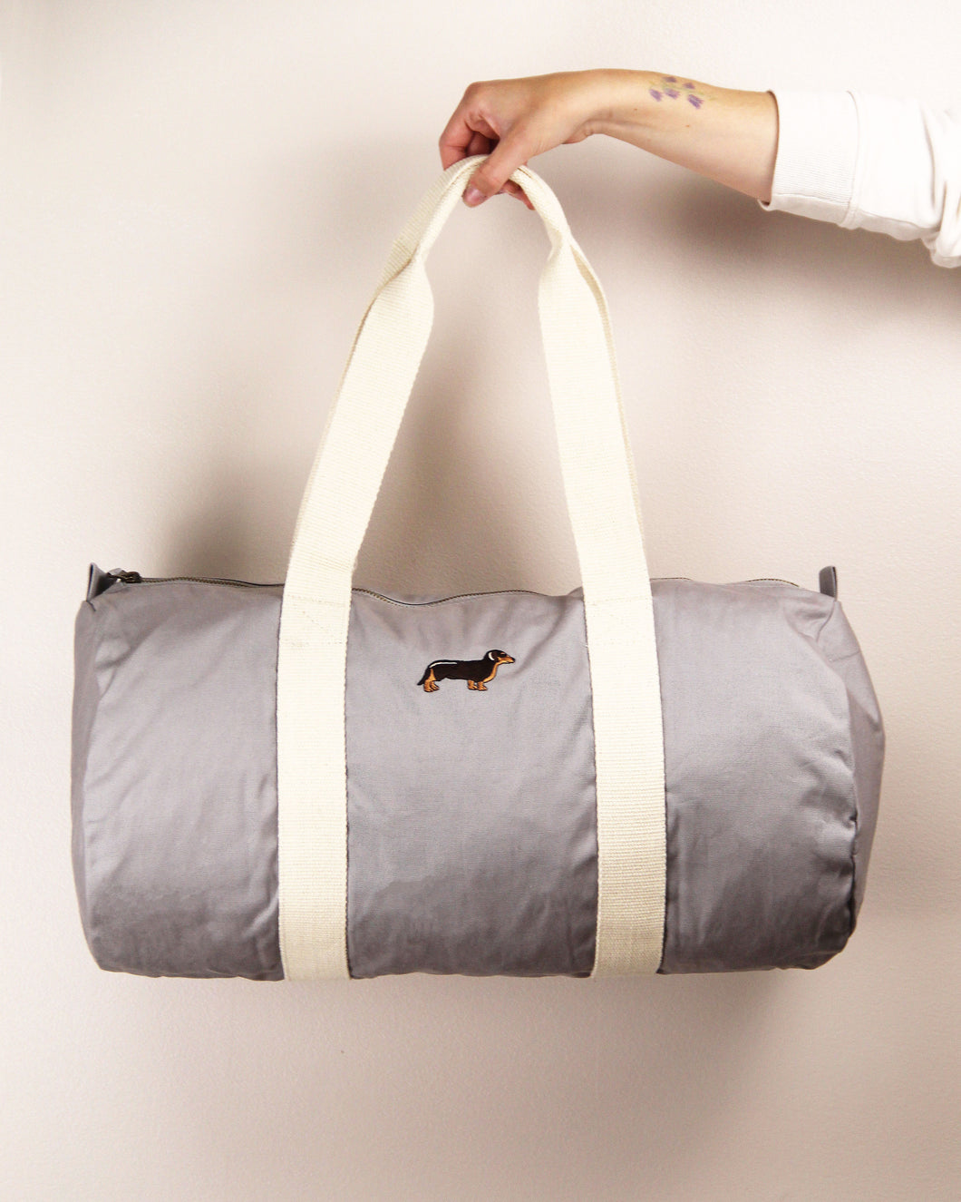 Dachshund Barrel Bag - Grey