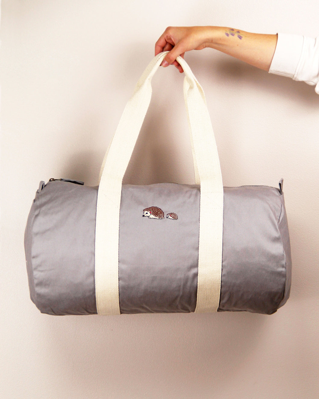 Hedgehog Barrel Bag - Grey