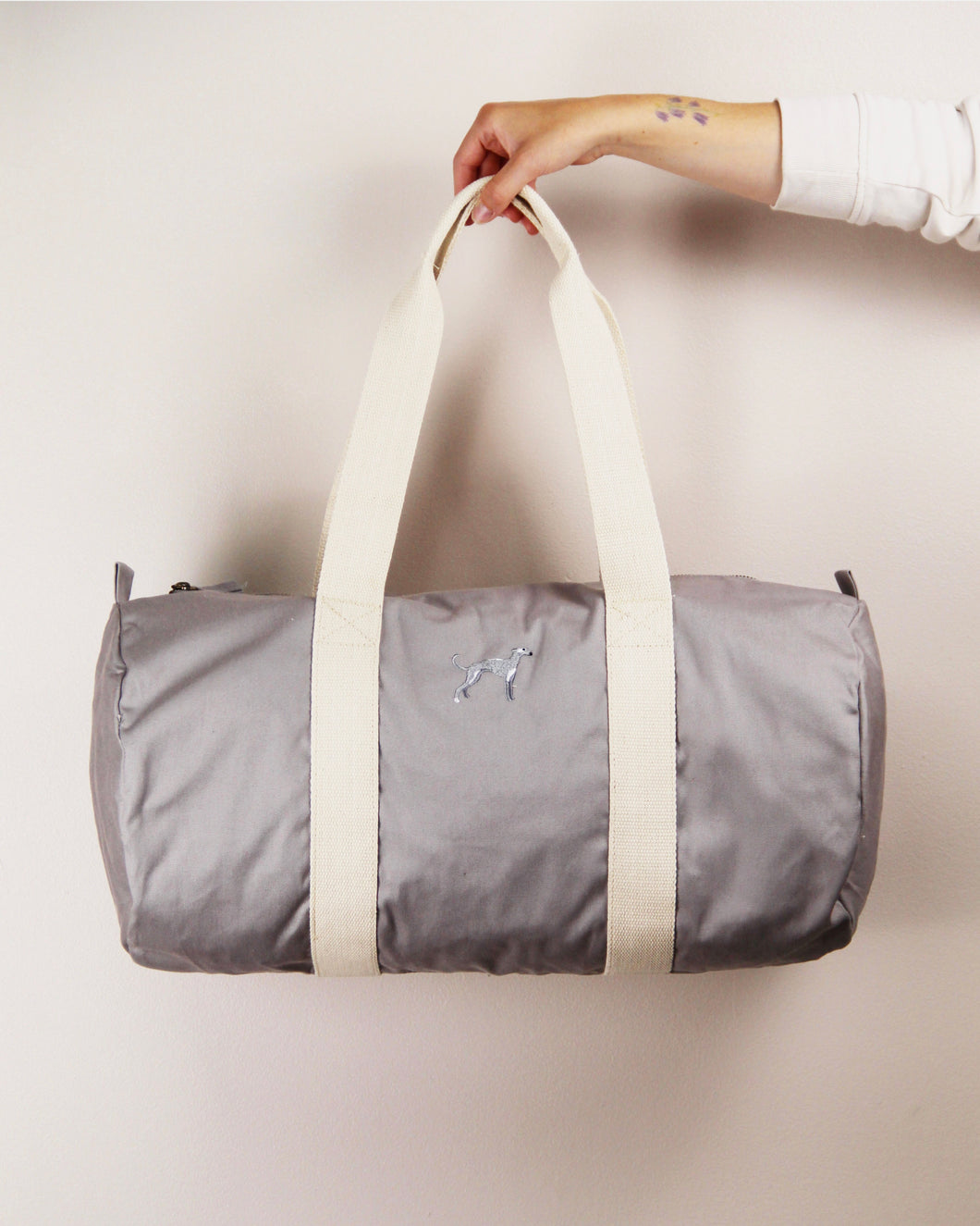Greyhound Barrel Bag - Grey