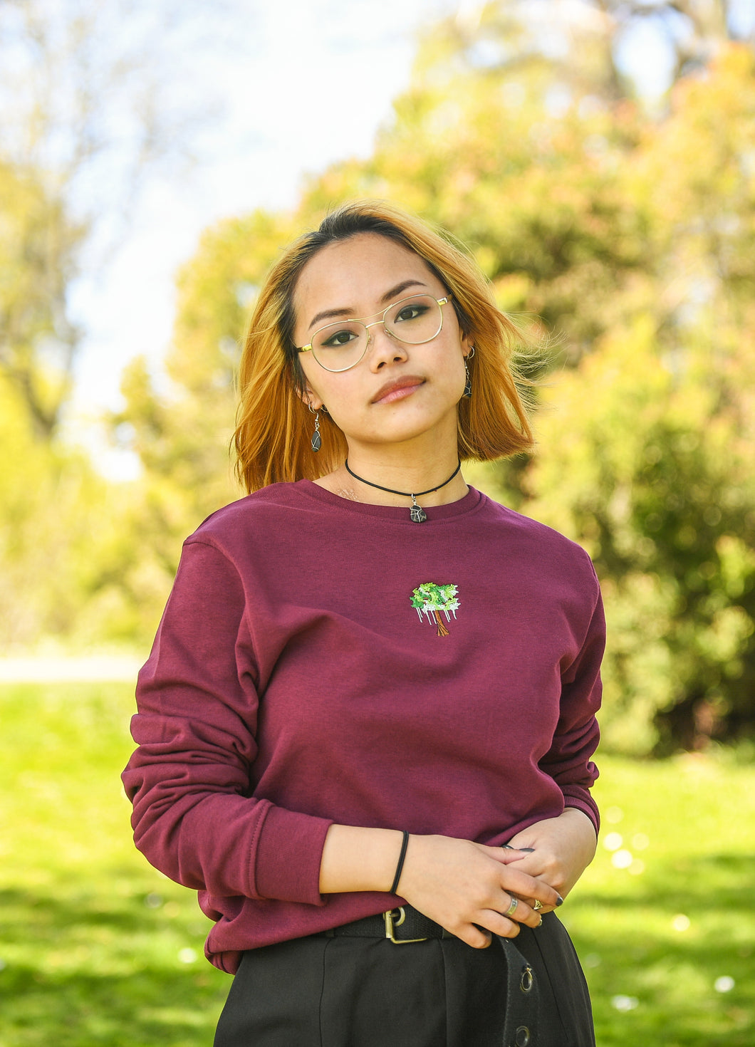 Unisex Tree Sweatshirt - Burgundy