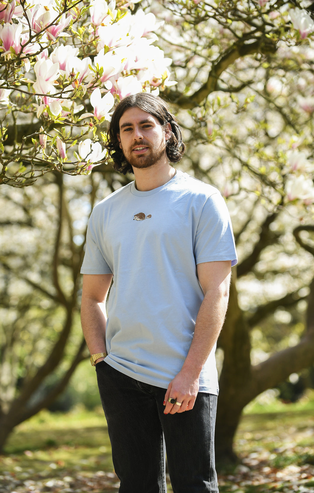 Men's Hedgehog T-Shirt - Blue