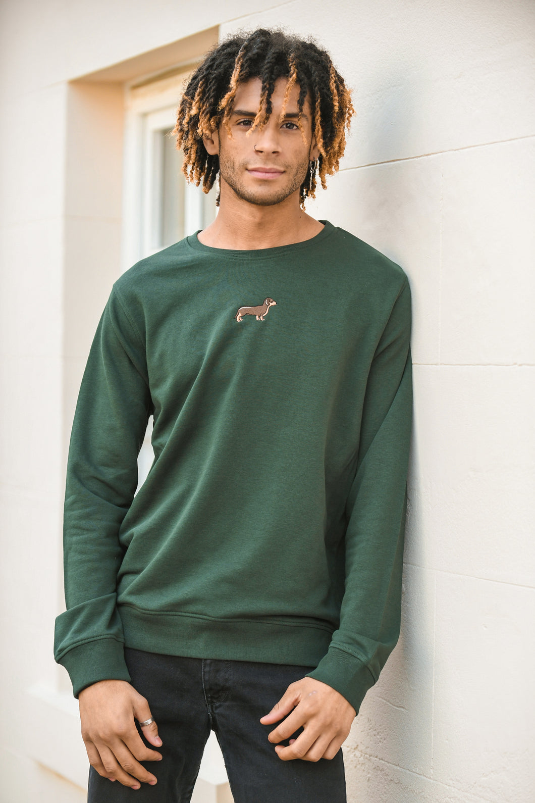 Men's Dachshund Sweatshirt - Green