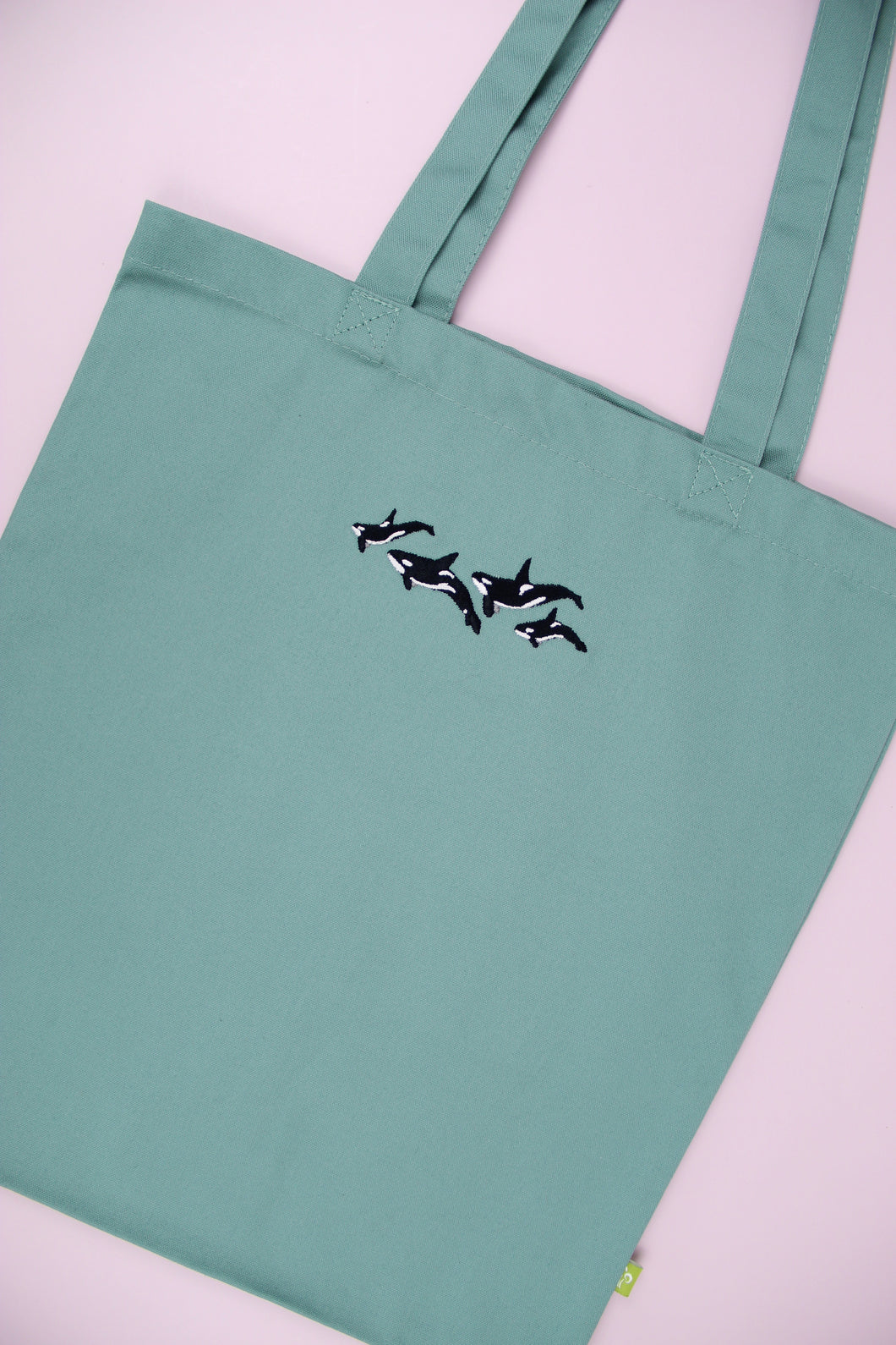 Orca Pod Tote Bag - Turquoise