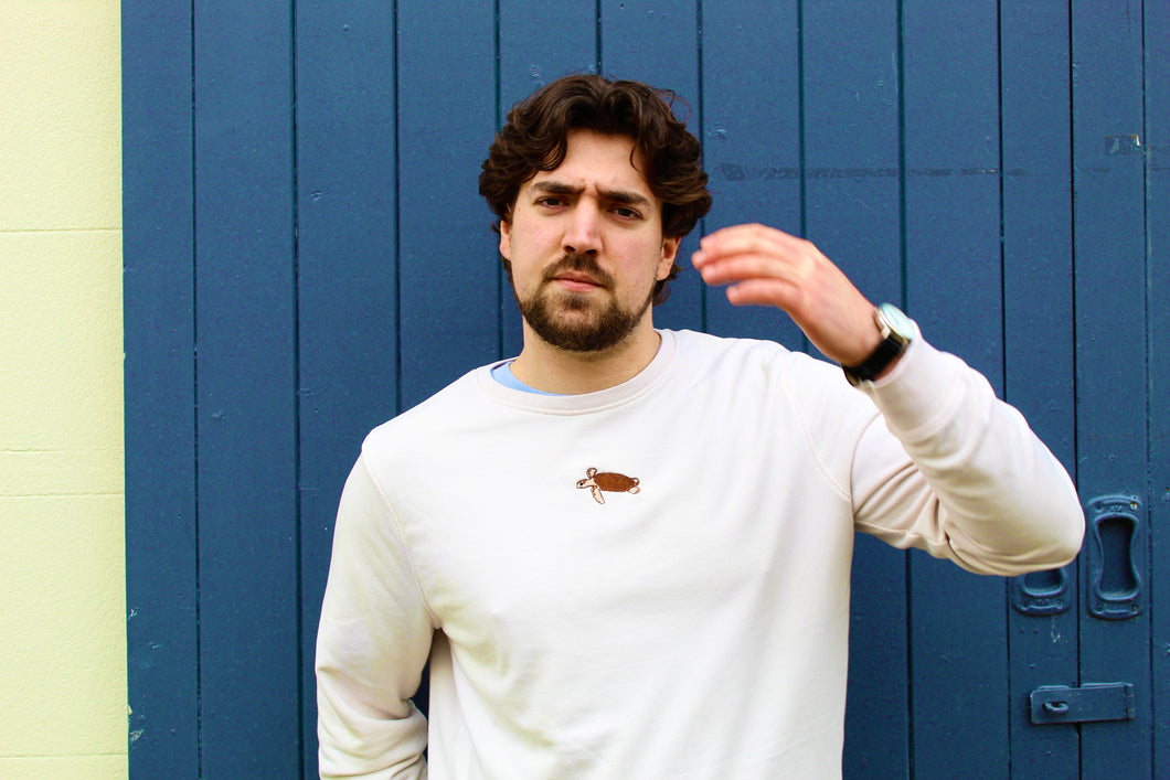 Unisex Sea Turtle Sweatshirt - Off White