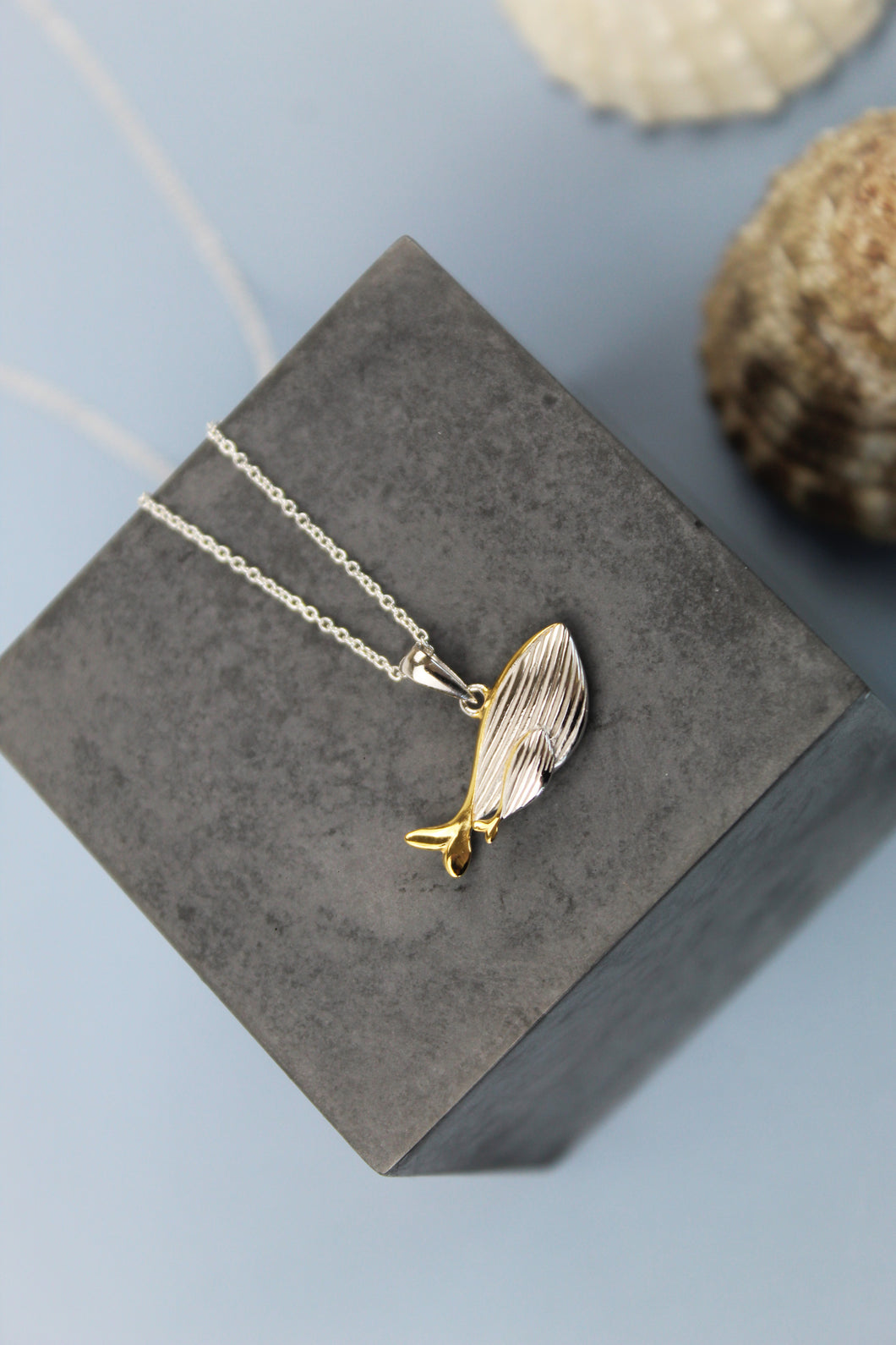 Whale Duo Necklace - Silver