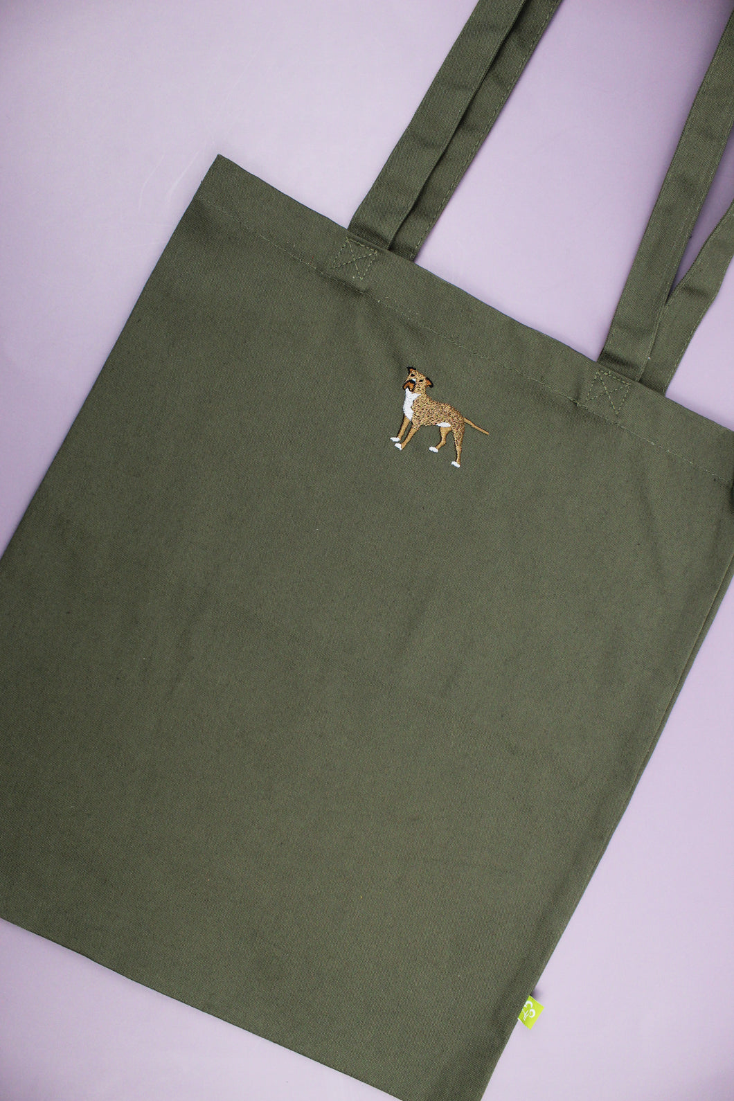 Staffie Tote Bag - Olive