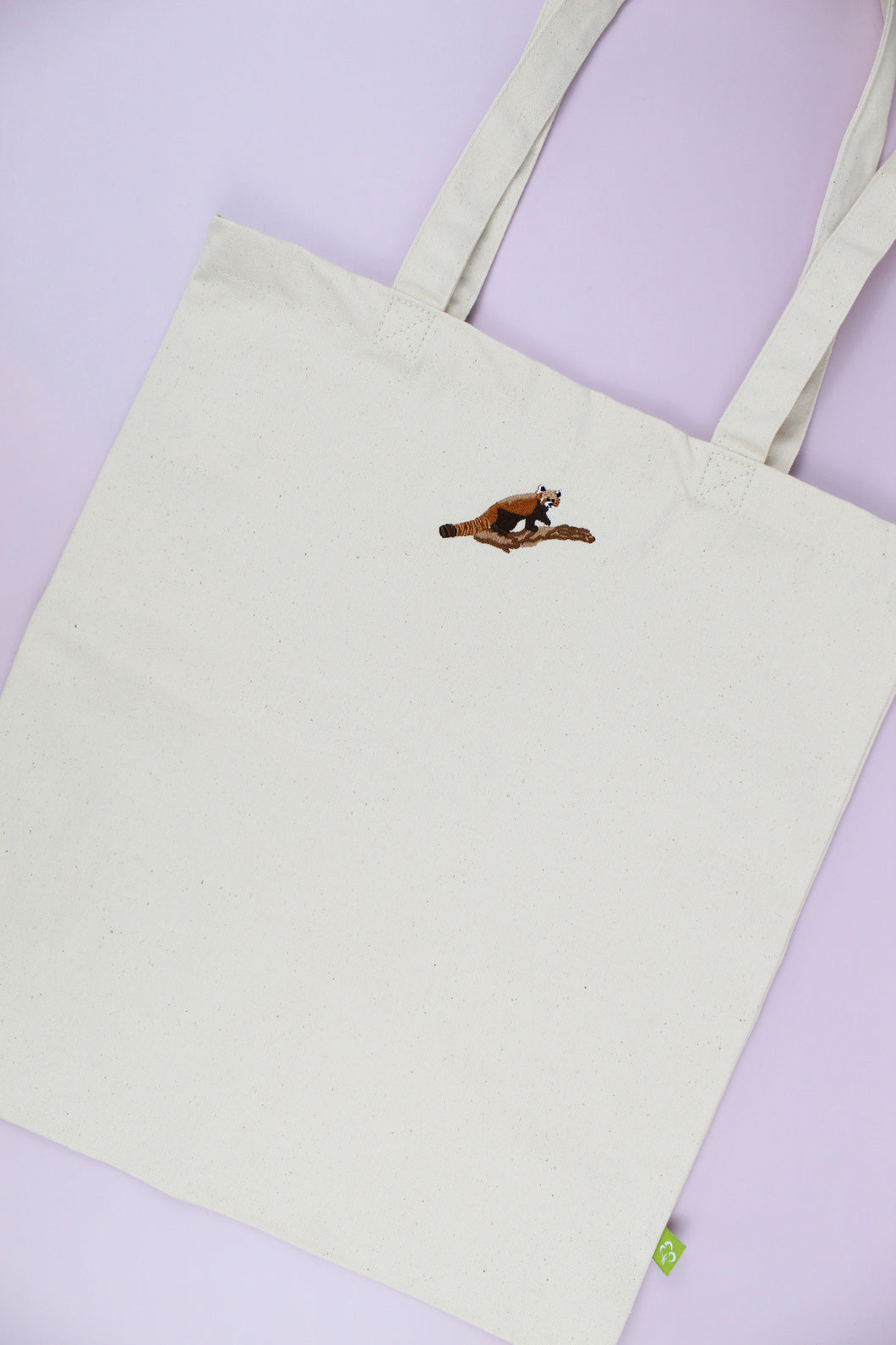 Red Panda Tote Bag - Natural
