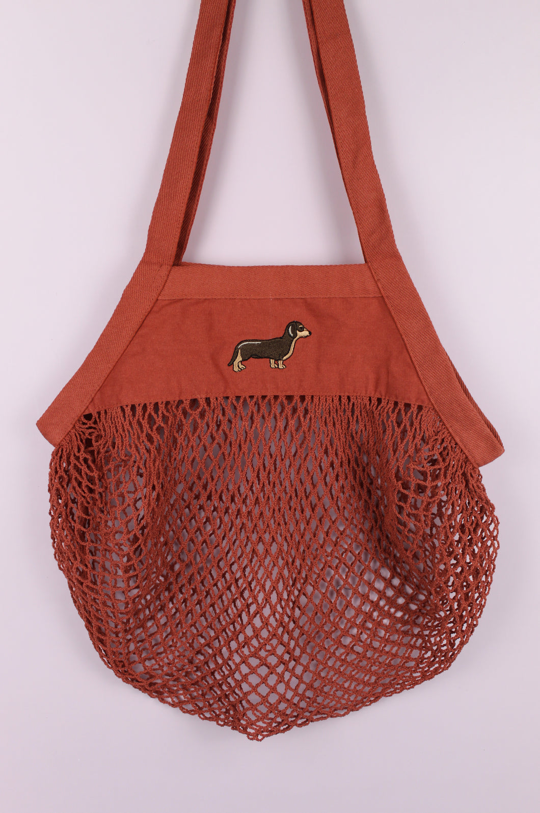 Dachshund Mesh Bag - Rust