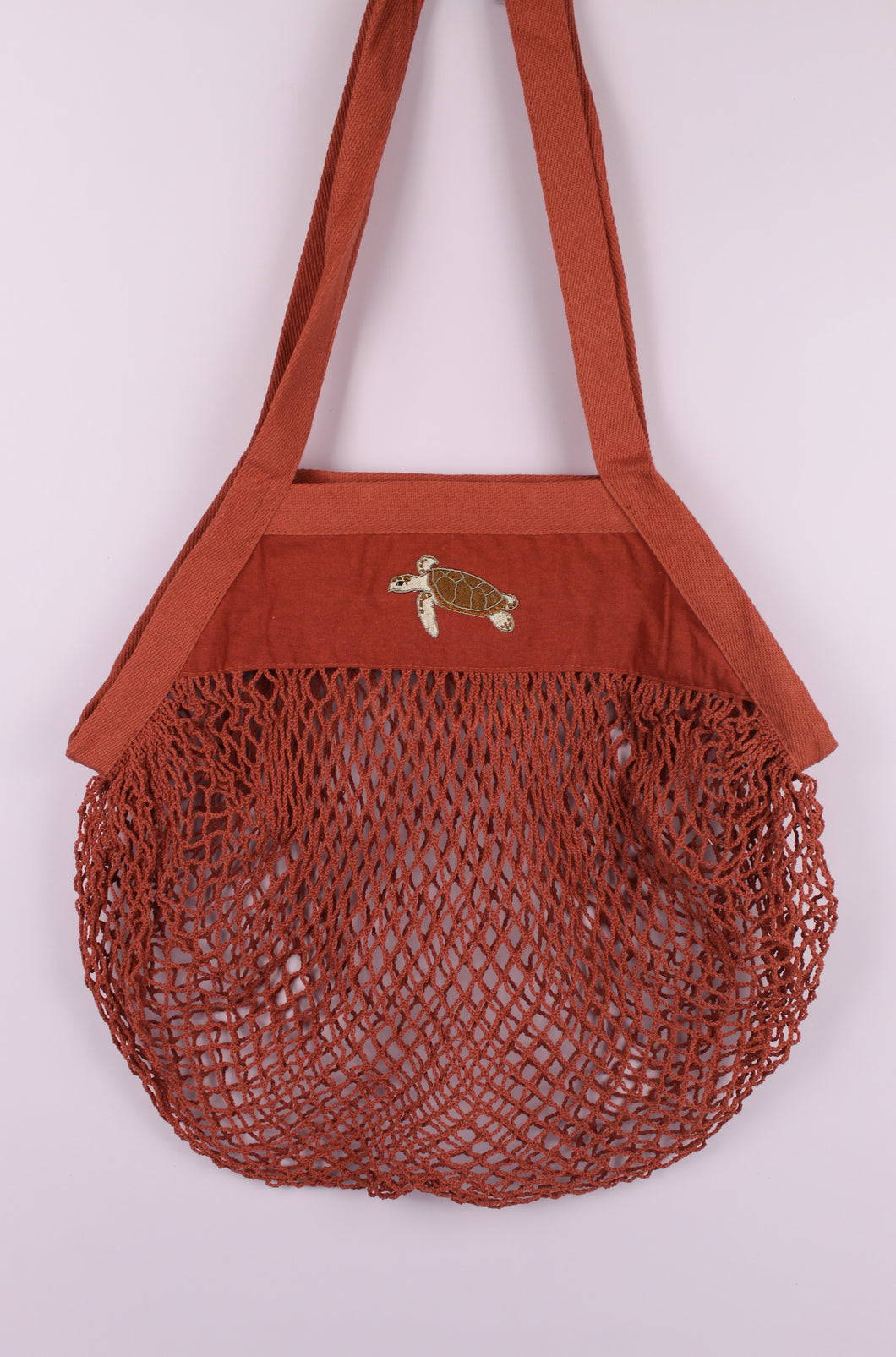 Sea Turtle Mesh Bag - Rust